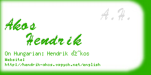 akos hendrik business card